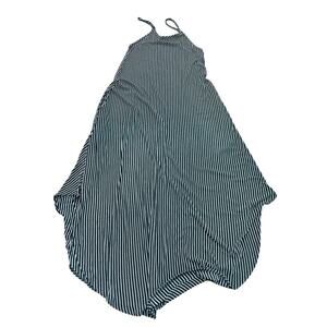 Carly Jean Los Angeles Women's Black White Pinstripes Stella Maxi Dress Size M